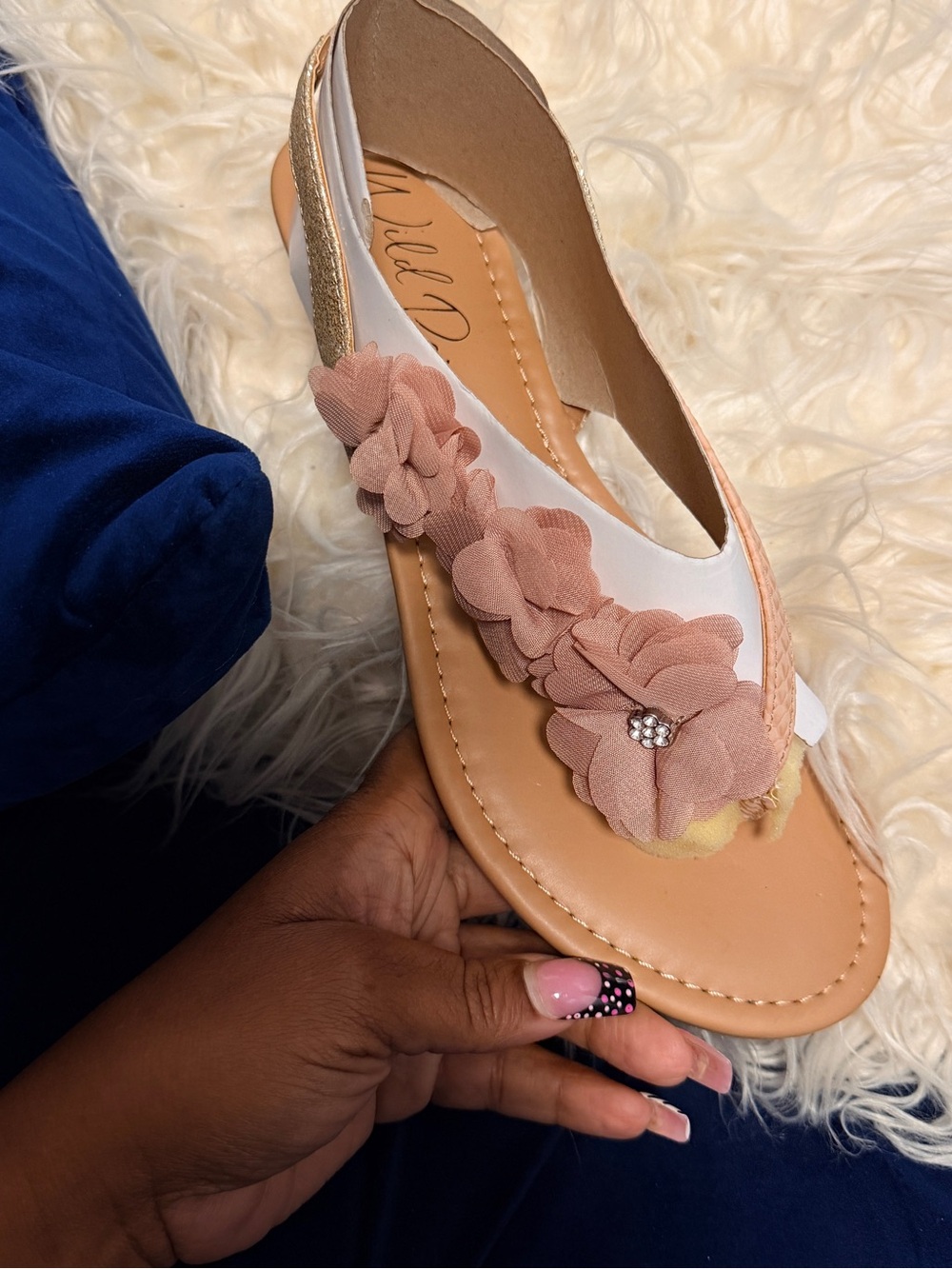 Wild Pair Blush Pink Floral Thong Sandal